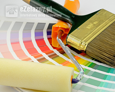 Paleta kolorów farb i narzędzia do malowania